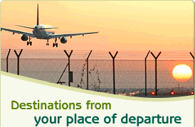 Destinations from your place of departure